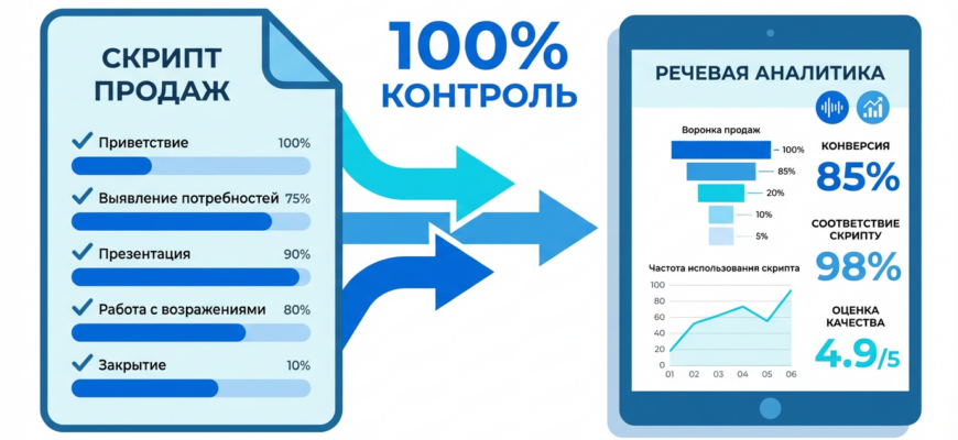 Скрипты продаж и речевая аналитика — автоматический контроль звонков