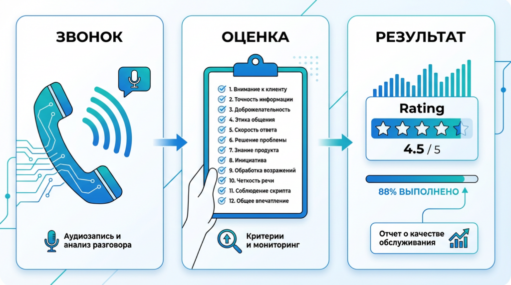 Оценка звонка сотрудника — 12 критериев для РОПа