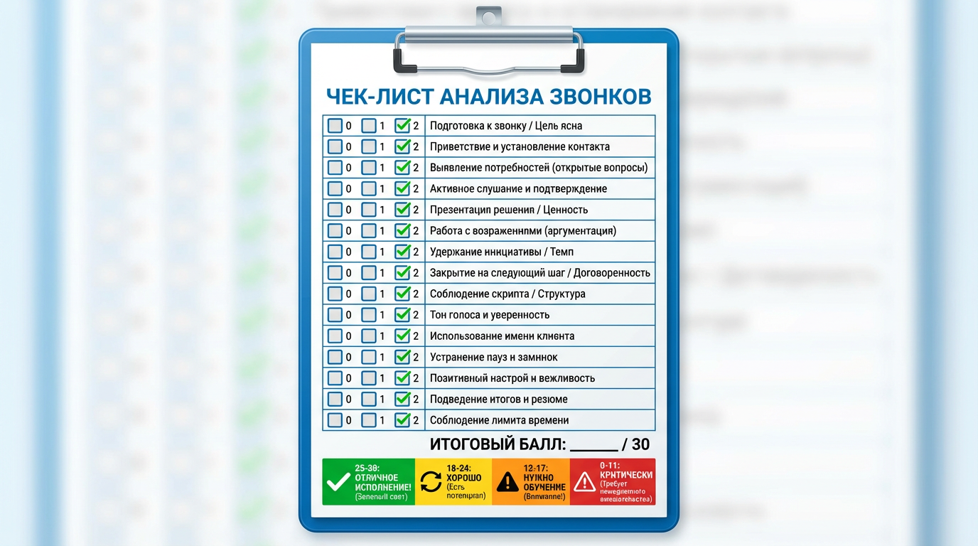 Чек-лист анализа звонков менеджера