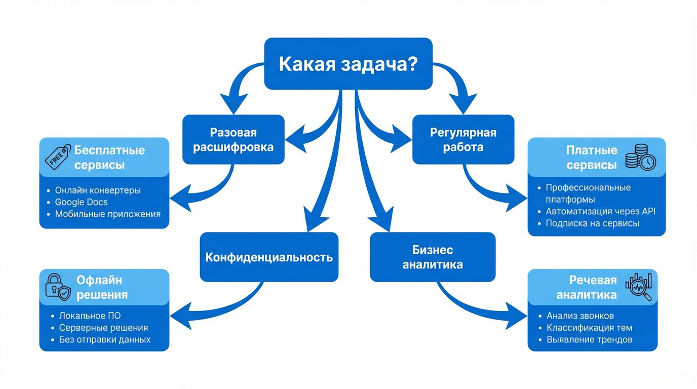 Выбор метода расшифровки — схема принятия решения