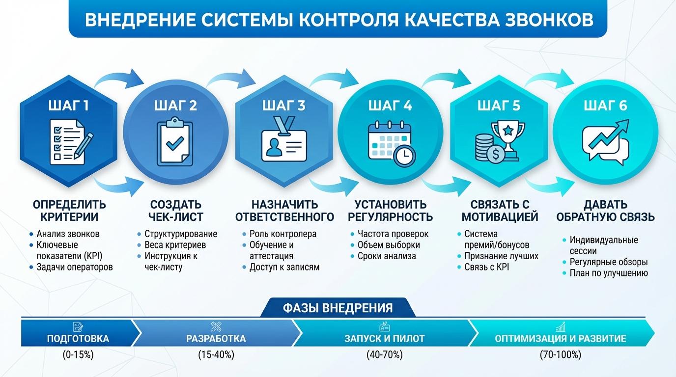 Внедрение контроля качества звонков — пошаговый план