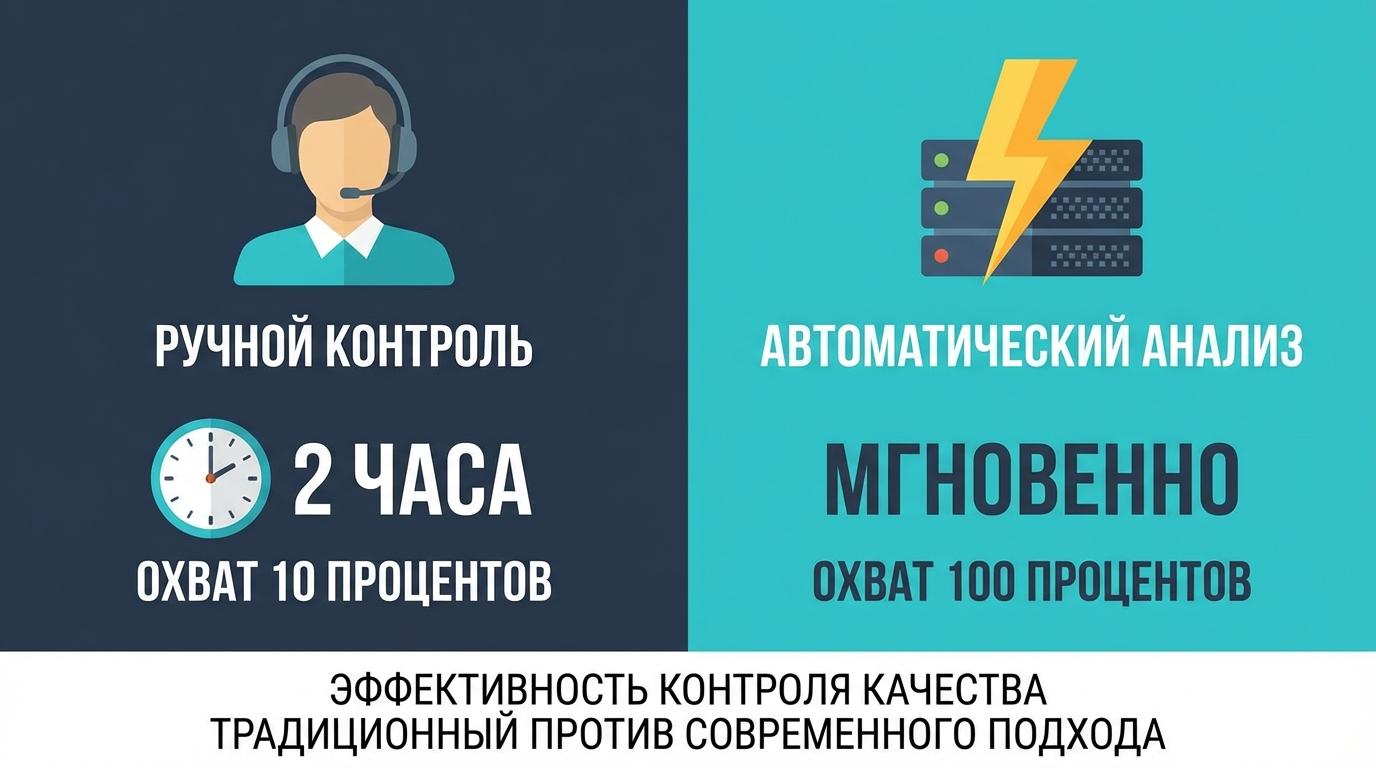 Сравнение ручного и автоматического анализа звонков