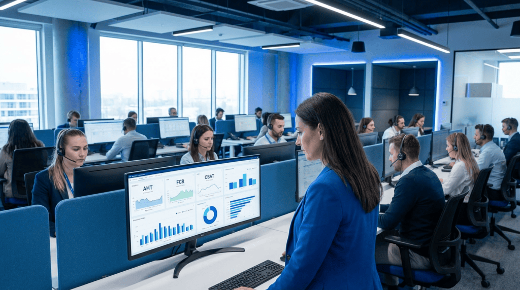 Контроль операторов колл-центра — супервайзер анализирует звонки