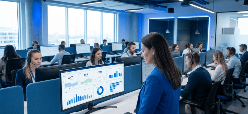 Контроль операторов колл-центра — супервайзер анализирует звонки