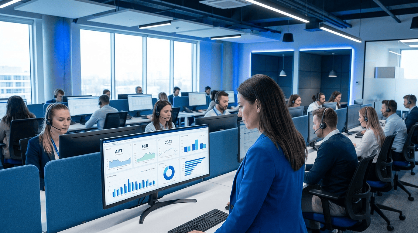 Контроль операторов колл-центра — супервайзер анализирует звонки