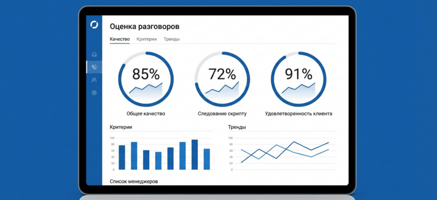 Оценка разговоров менеджеров по продажам — дашборд с критериями