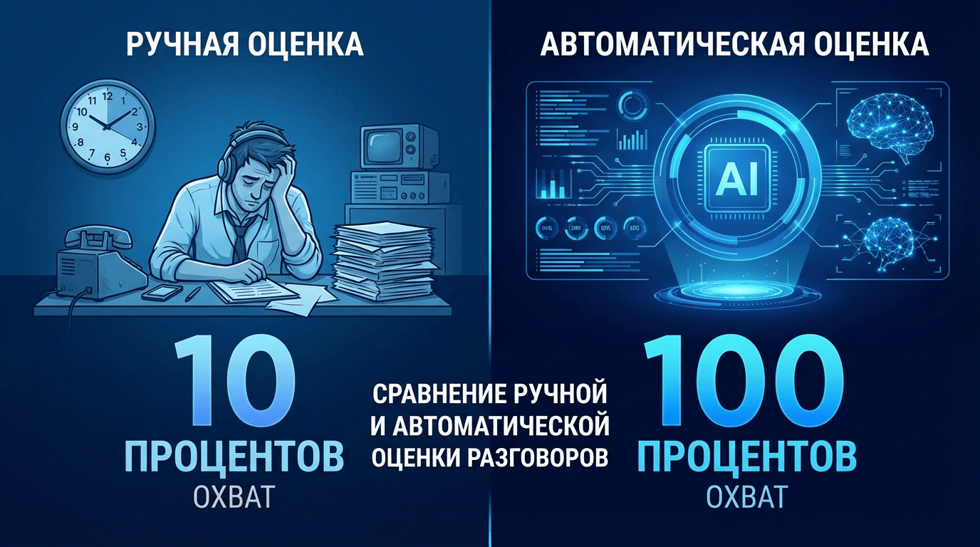 Сравнение ручной и автоматической оценки разговоров