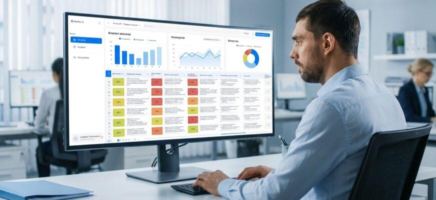 Прослушивание звонков менеджеров — руководитель анализирует звонки отдела продаж