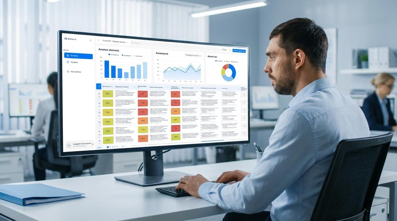 Прослушивание звонков менеджеров — руководитель анализирует звонки отдела продаж