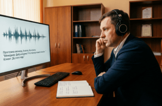 Прослушка звонков менеджеров — руководитель анализирует записи разговоров