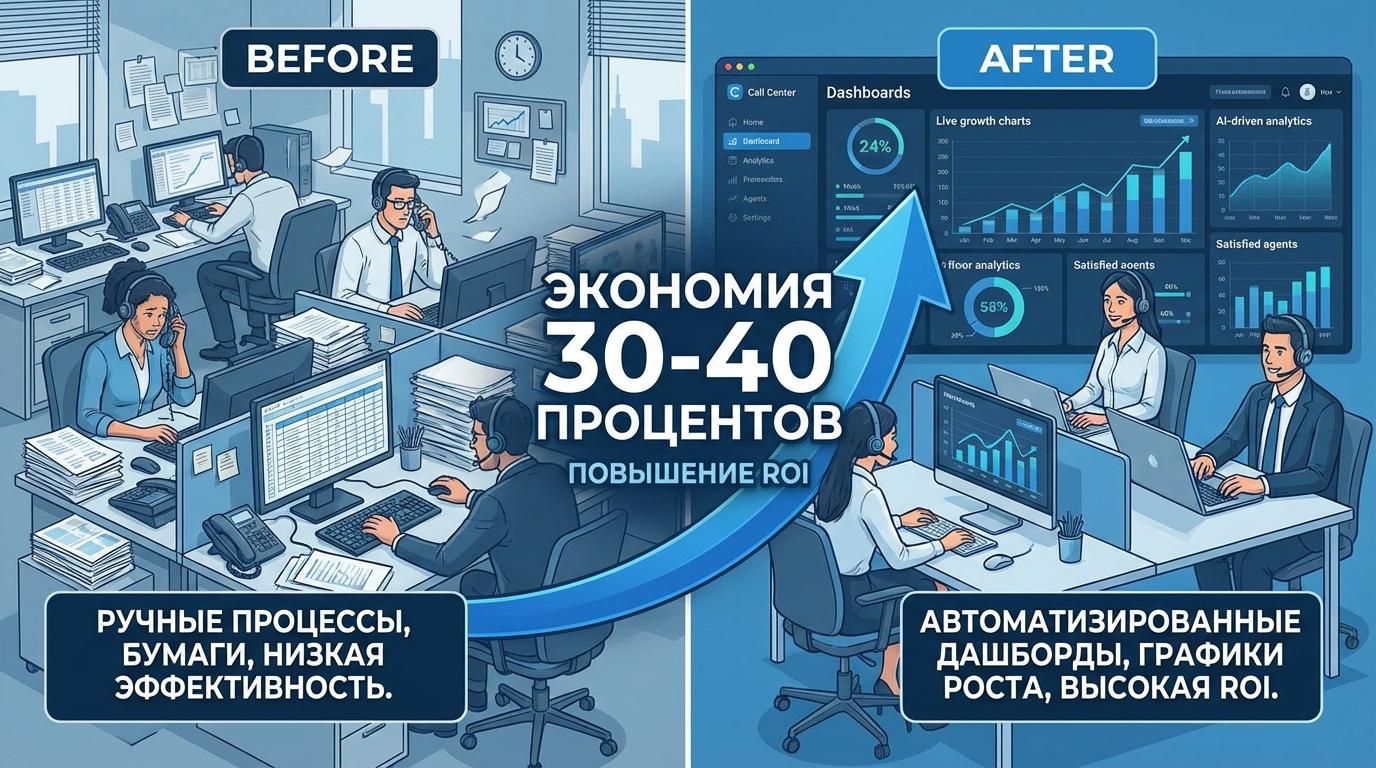 ROI автоматизации колл-центра — расчёт окупаемости