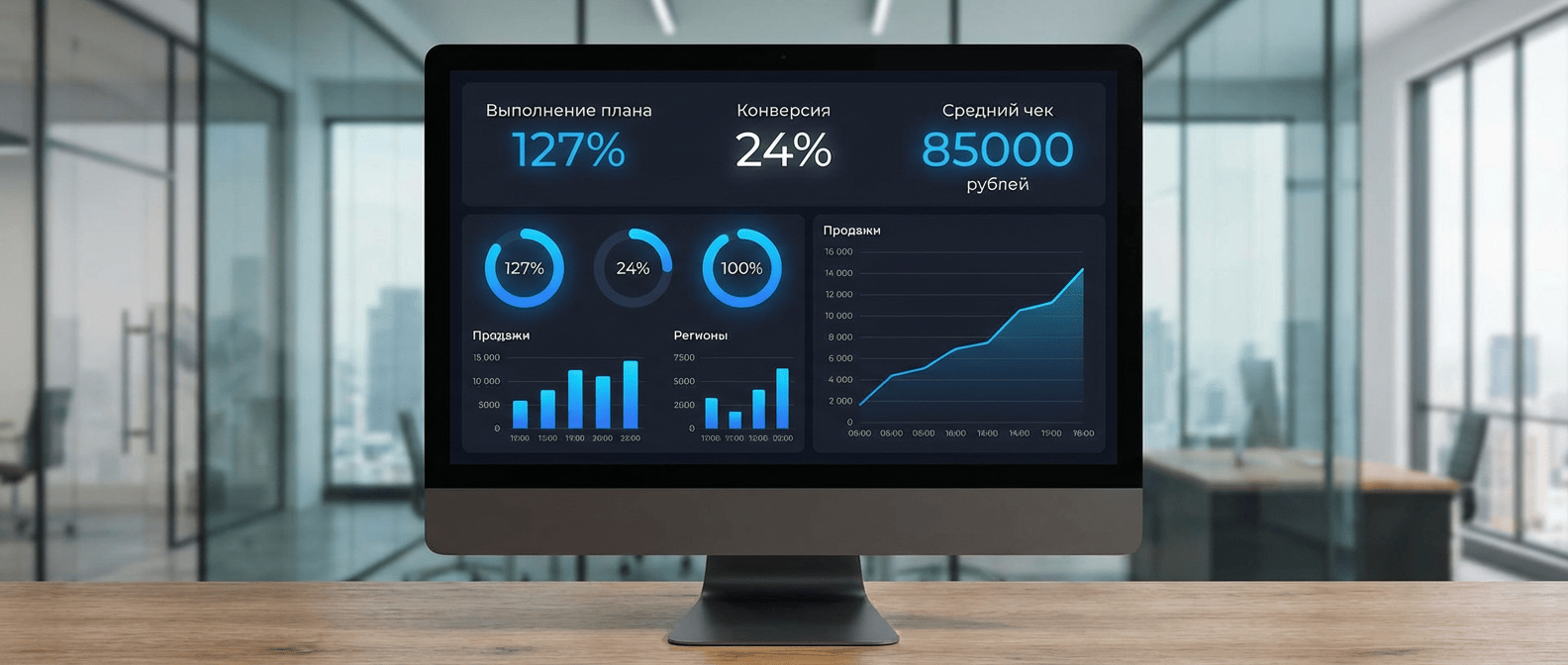 Дашборд с ключевыми метриками отдела продаж