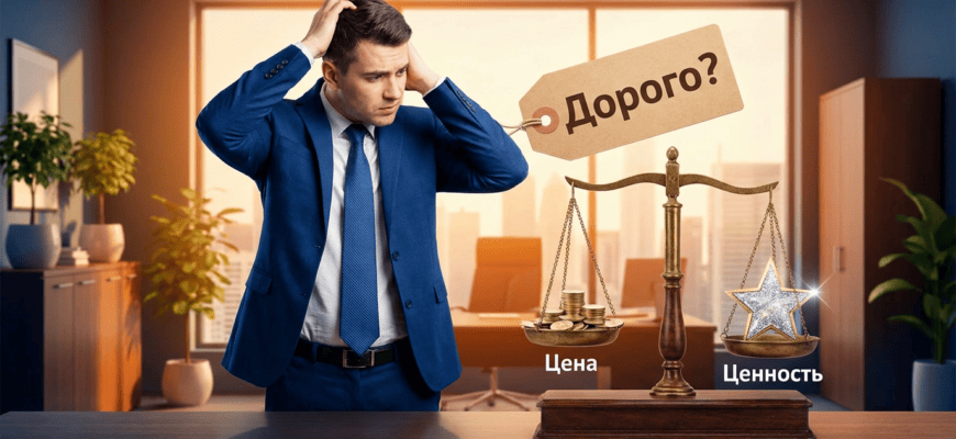 Возражение дорого в продажах — цена vs ценность