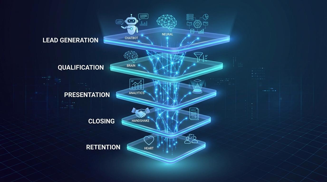 ИИ на каждом этапе воронки продаж — от лидогенерации до повторных продаж