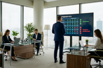 Система контроля качества сотрудников: руководитель анализирует дашборды эффективности команды