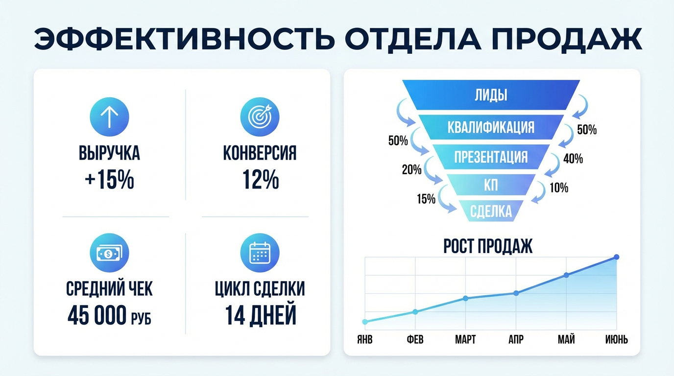 Эффективность отдела продаж: как измерить и повысить показатели команды