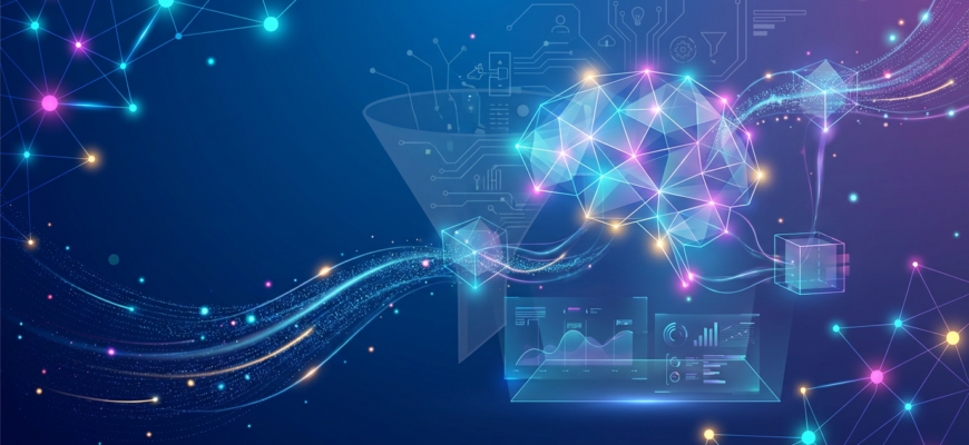 Искусственный интеллект для продаж — абстрактная визуализация AI технологий