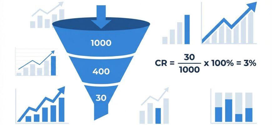 Как рассчитать конверсию продаж - формула и воронка продаж