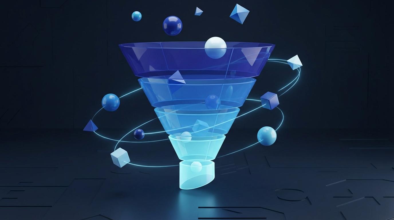 Виды конверсии — воронка продаж с процентами на каждом этапе