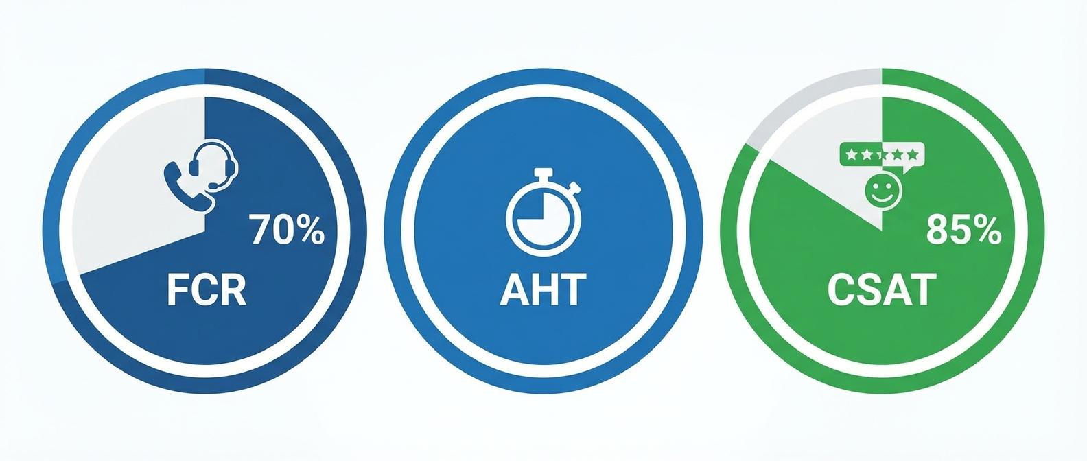KPI диспетчера: FCR, AHT и CSAT с целевыми значениями