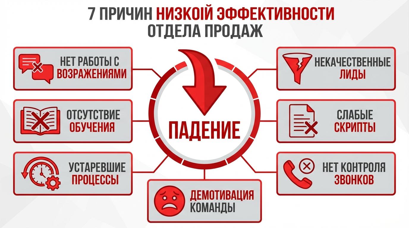 Причины низкой эффективности отдела продаж
