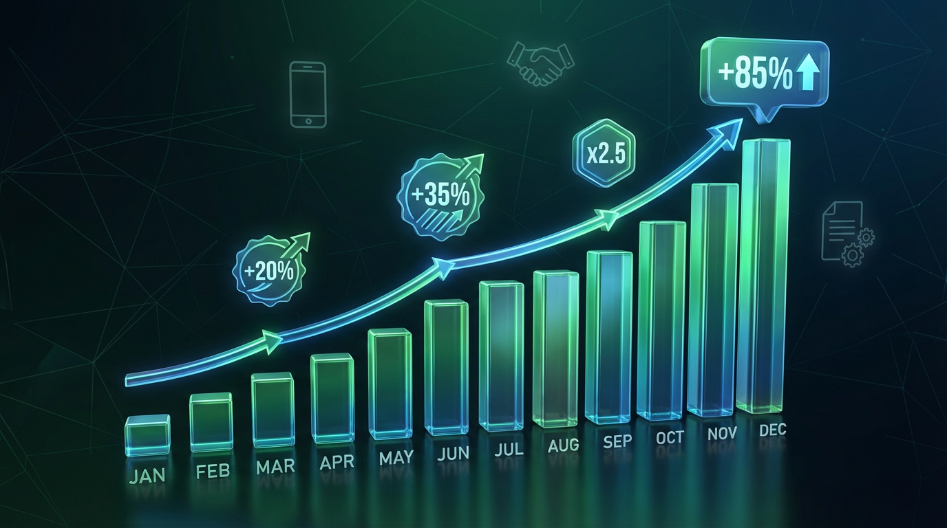 График роста ROI от внедрения ИИ в продажах