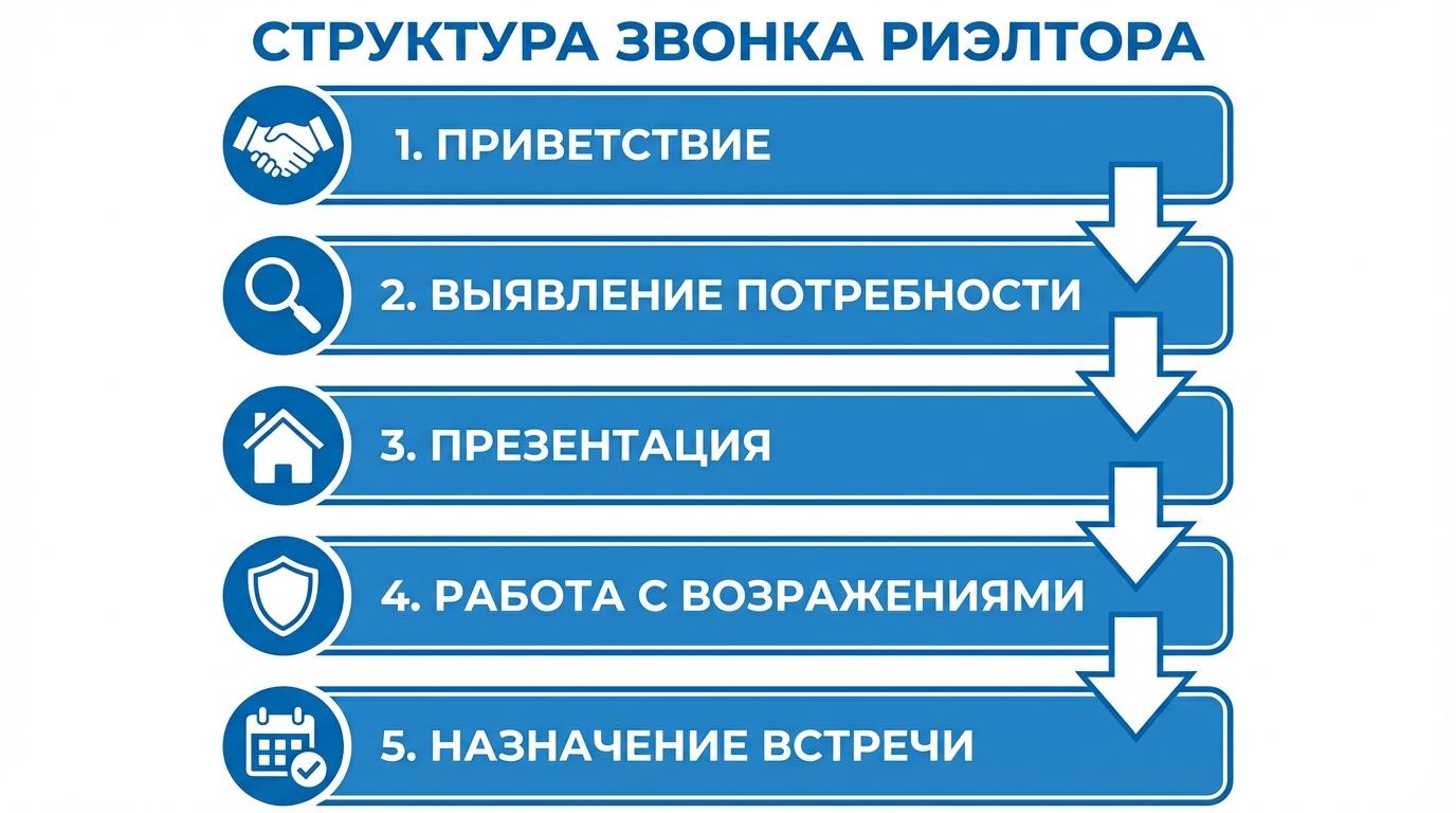 Структура звонка риэлтора — 5 этапов