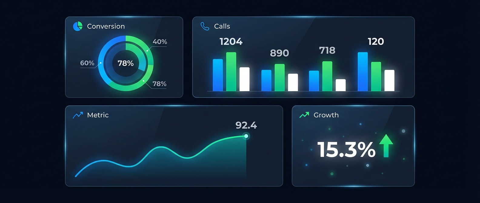 KPI телемаркетинга: дашборд с метриками эффективности колл-центра