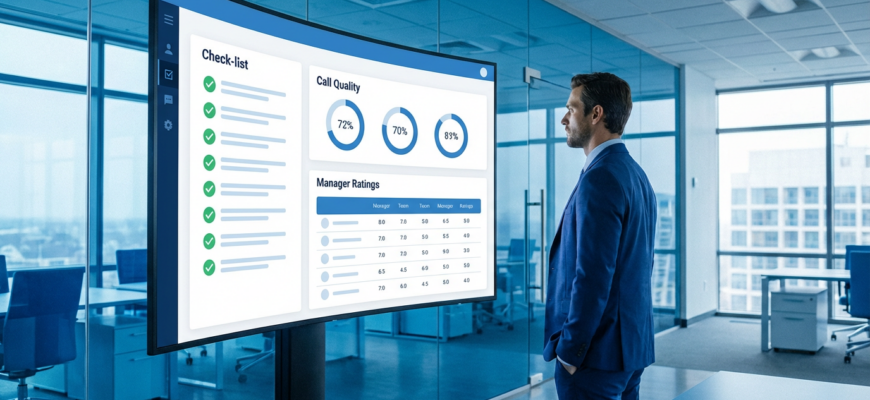 Чек-лист аудита звонков на экране дашборда аналитики
