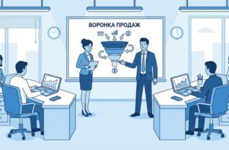 Как построить отдел продаж с нуля - руководитель у доски с воронкой продаж