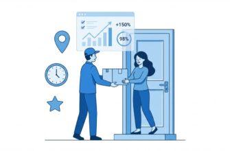 Контроль качества доставки - курьер передает заказ клиенту с цифровым мониторингом метрик