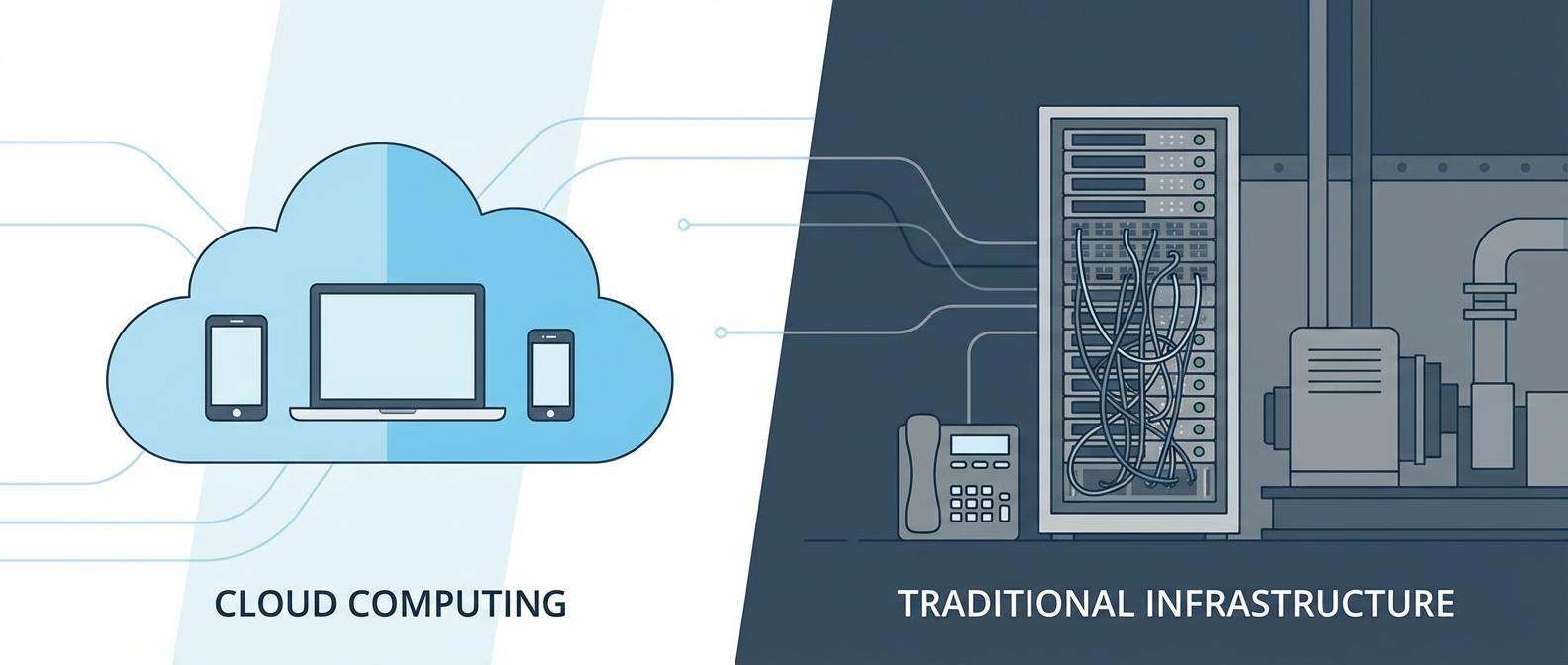 Сравнение облачной и традиционной АТС - инфографика