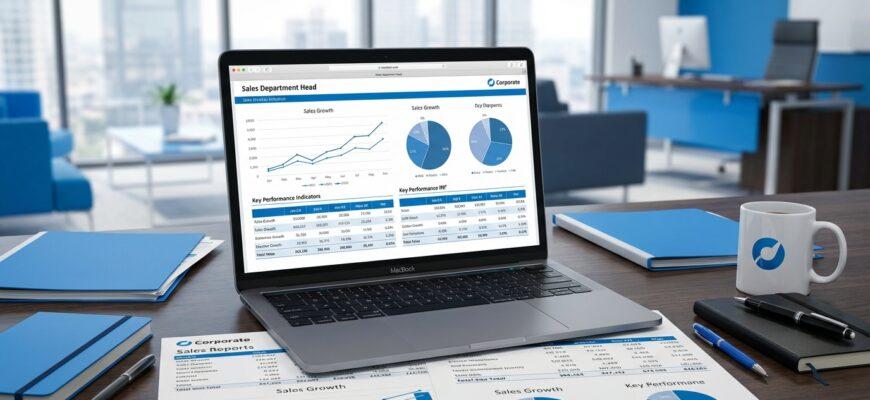 Отчет менеджера по продажам на экране компьютера руководителя