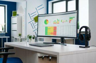 Контроль телефонных переговоров - дашборд аналитики звонков на мониторе руководителя