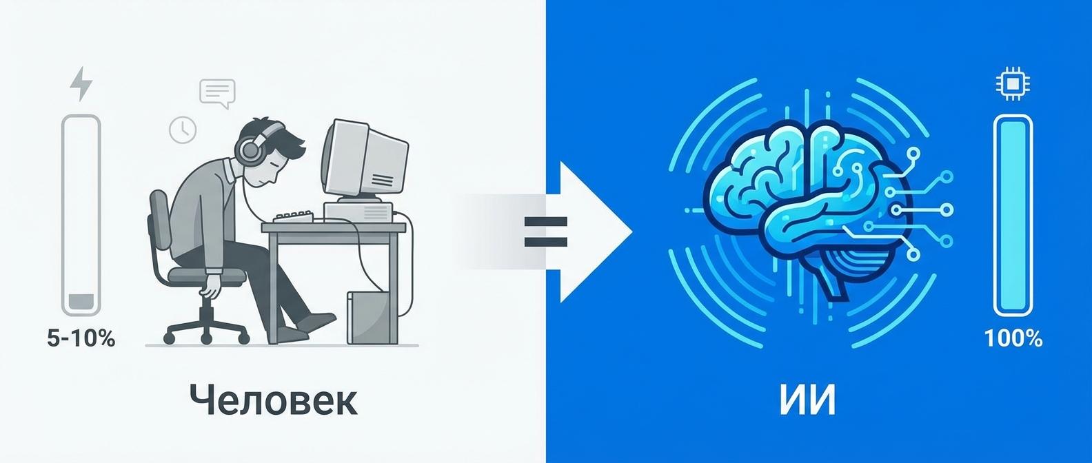 Сравнение ручной и автоматической оценки качества обслуживания: 5% vs 100% покрытие