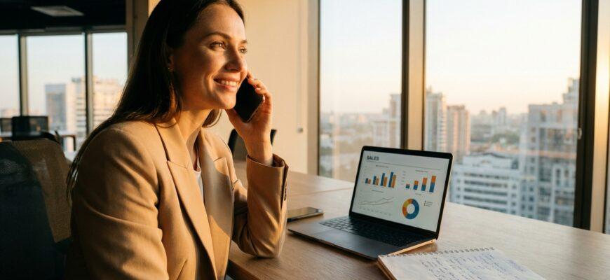 Менеджер продает услугу по телефону - продажа услуг по телефону