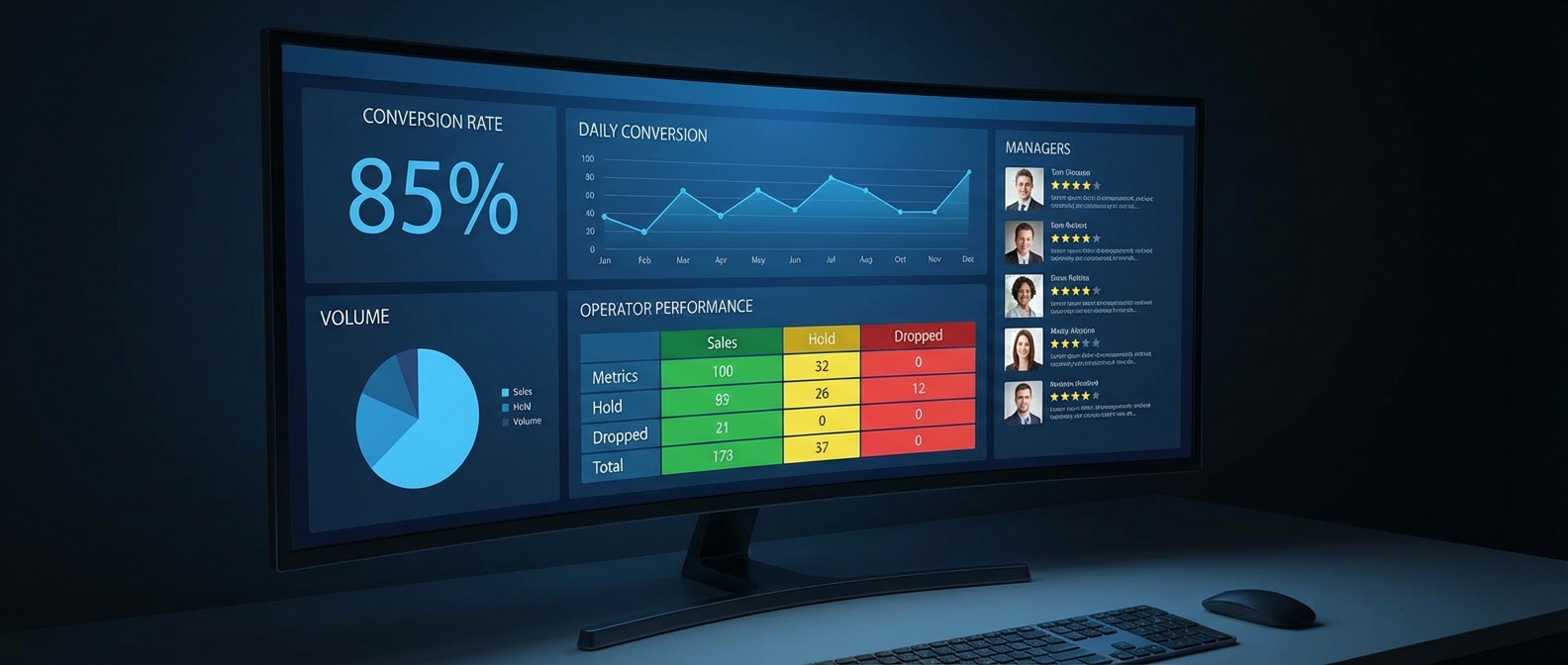 Дашборд контроля качества входящих звонков с метриками и аналитикой