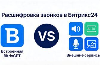 Расшифровка звонков в Битрикс24: сравнение встроенной BitrixGPT и внешних сервисов