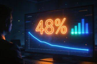 Выполнение плана продаж: дашборд с показателем 48% и падающей динамикой