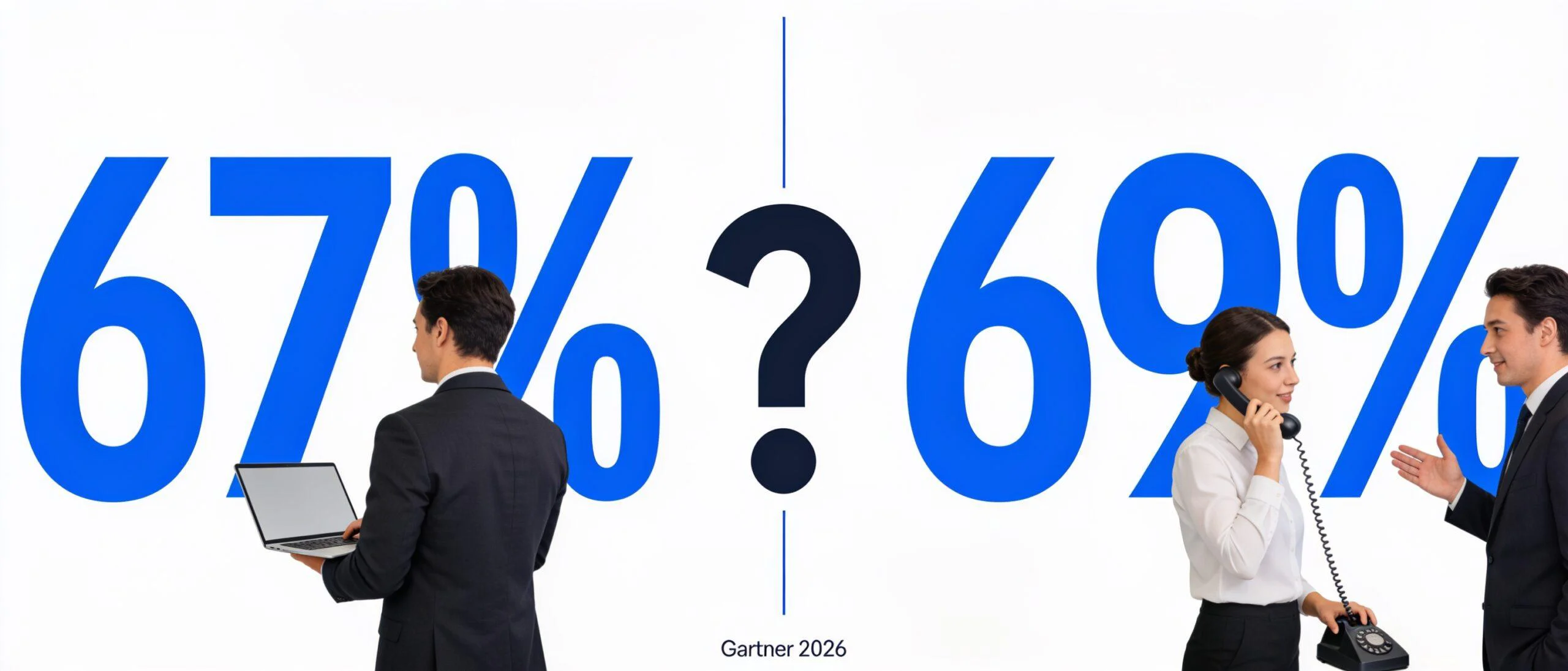 Данные Gartner 2026: 67% покупателей хотят покупать без менеджера, но 69% возвращаются к нему валидировать выводы ИИ